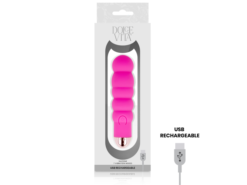 DOLCE VITA - RECHARGEABLE VIBRATOR SIX PINK 7 SPEEDS