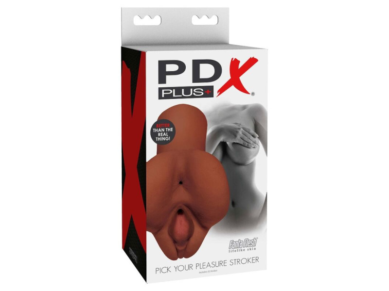 PDX PLUS - PICK YOUR PLEASURE DOUBLE BROWN MASTURBATOR