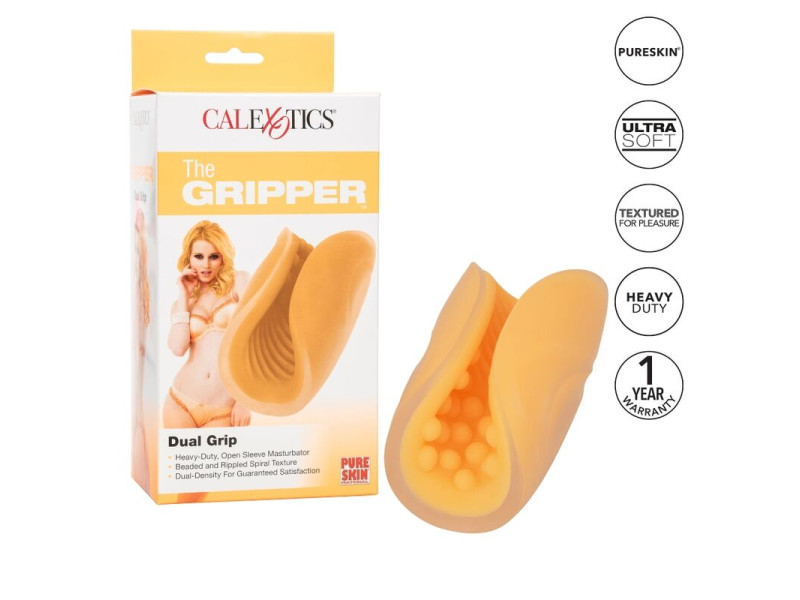 CALEXOTICS - BEADED GRIP MASTURBATOR ORANGE