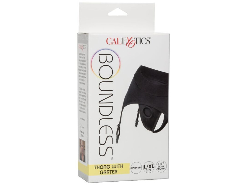 CALEXOTICS - BOUNDLESS THONG WITH GARTER L/XL