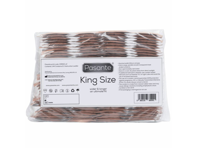 PASANTE - CONDOMS KING SIZE BAG 144 UNITS