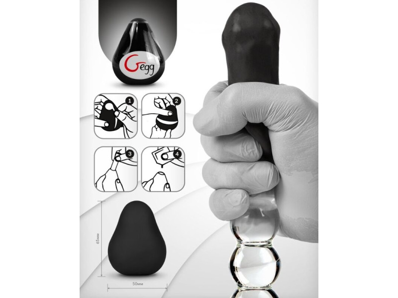 G-VIBE - REUSABLE TEXTURED MASTURBATOR EGG BLACK