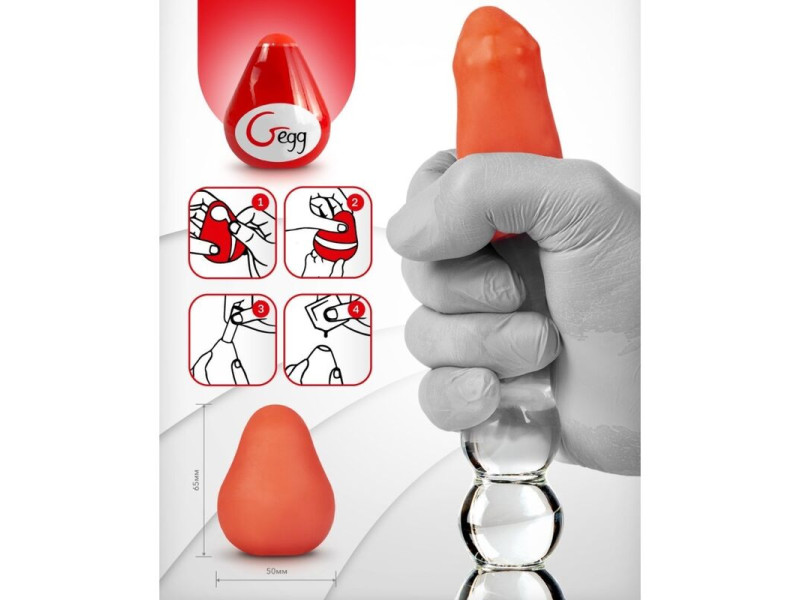 G-VIBE - REUSABLE TEXTURED MASTURBATOR EGG RED