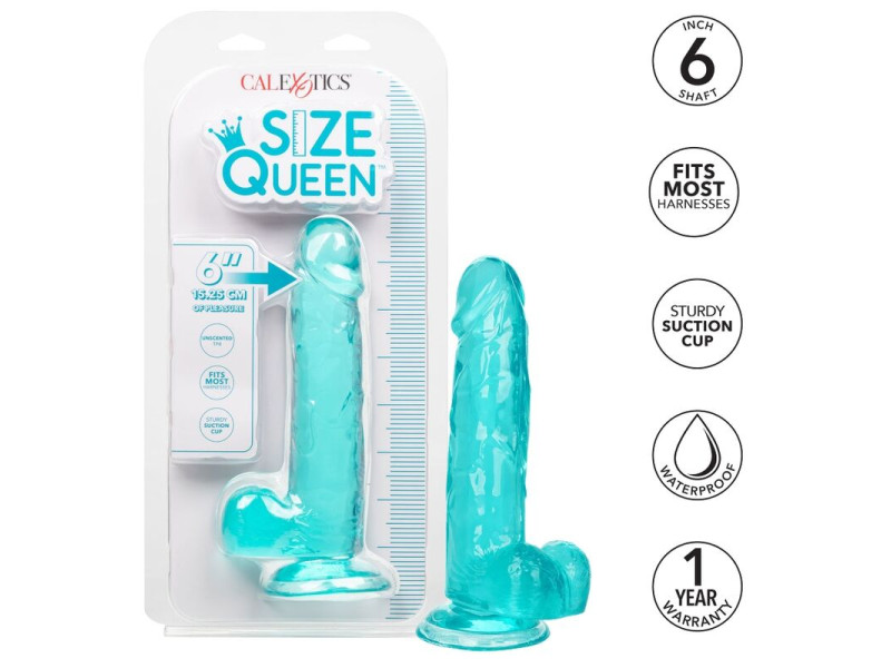 CALEXOTICS - SIZE QUEEN DILDO BLUE 15.3 CM