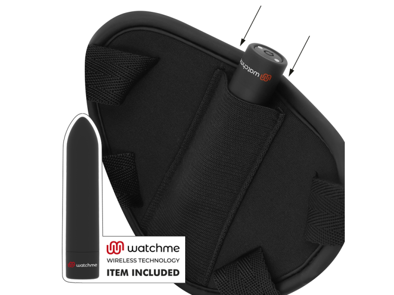 FETISH SUBMISSIVE CYBER STRAP - HARNESS WITH DILDO AND BULLET REMOTE CONTROL WATCHME M TECHNOLOGY