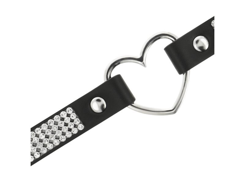 COQUETTE CHIC DESIRE - VEGAN LEATHER CHOKER WITH HEART