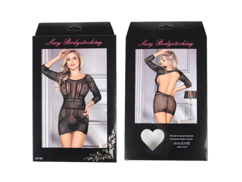 QUEEN LINGERIE - NET BODY DRESS S/L