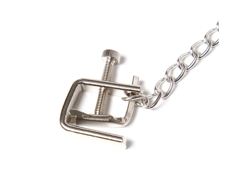 OHMAMA FETISH - METAL SCREW CLAMPS WITH CHAIN