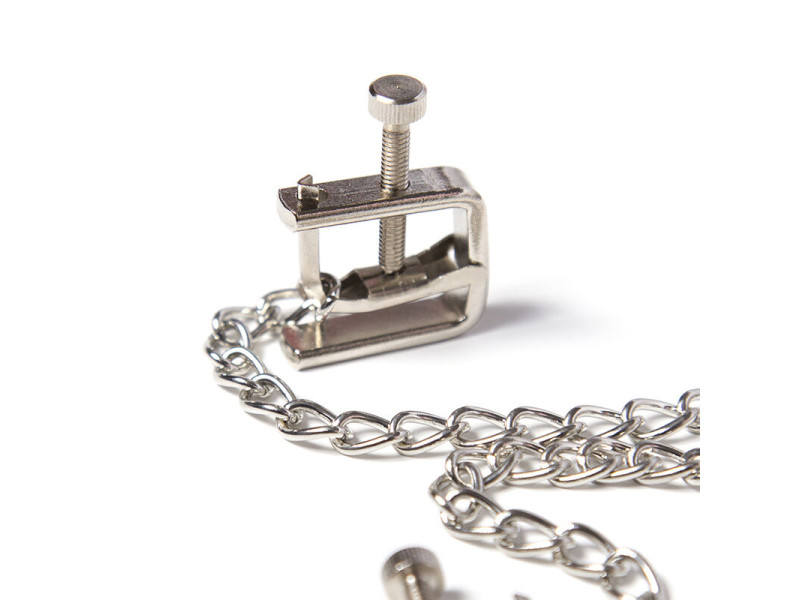 OHMAMA FETISH - METAL SCREW CLAMPS WITH CHAIN