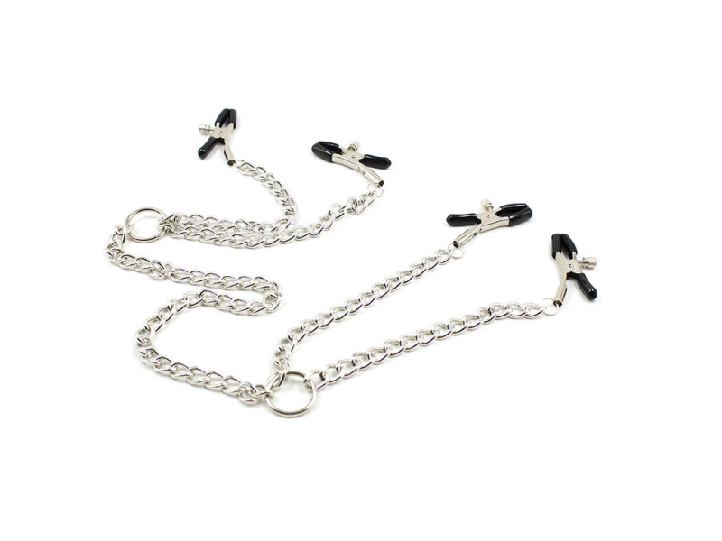 OHMAMA FETISH - 4 NIPPLE Clamps WITH CHAINS