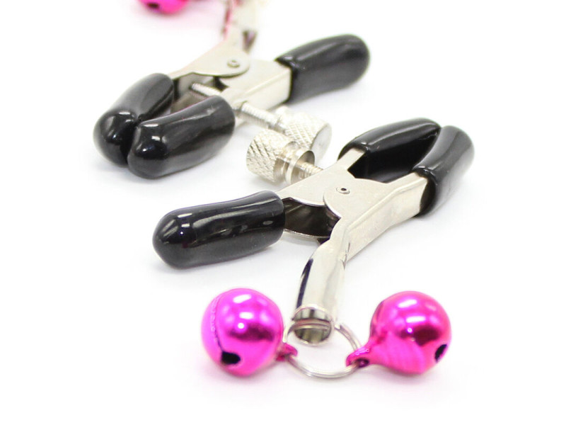 OHMAMA FETISH - NIPPLE CLAMPS WITH PINK BELL