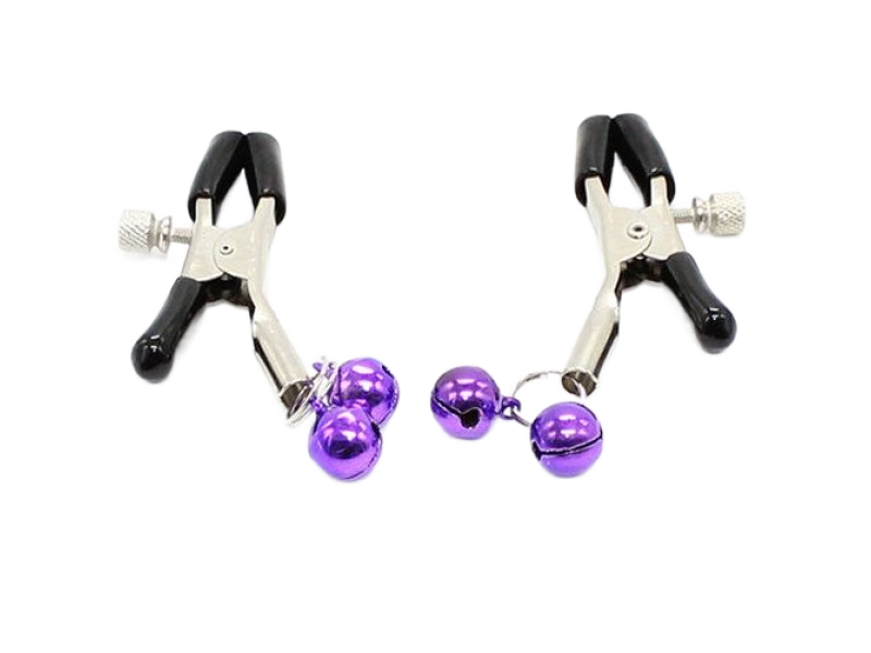 OHMAMA FETISH - NIPPLE Clamps WITH LILAC BELL