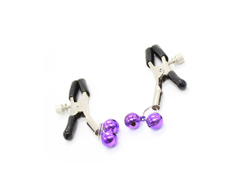 OHMAMA FETISH - NIPPLE Clamps WITH LILAC BELL