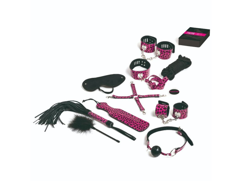 TEASE & PLEASE - SET 13 MAGENTA BONDAGE ACCESSORIES