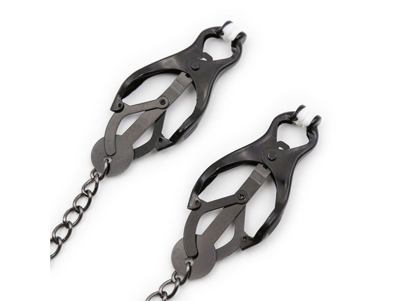 OHMAMA FETISH - JAPANESE NIPPLE Clamps WITH BLACK CHAIN