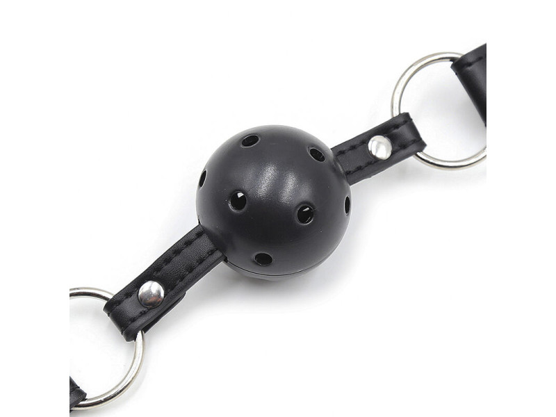 OHMAMA FETISH - BALL GAG WITH VENTS AND NIPPLE CLAMPS