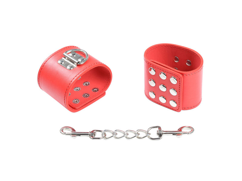 OHMAMA FETISH - RED HANDCUFFS WITH SNAP CLOSURE