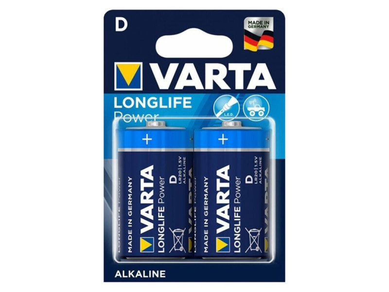 VARTA - LONGLIFE POWER ALKALINE BATTERY D LR20 2 UNIT