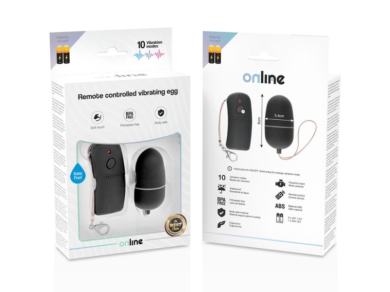 ONLINE - REMOTE CONTROLLED VIBRATING EGG BLACK