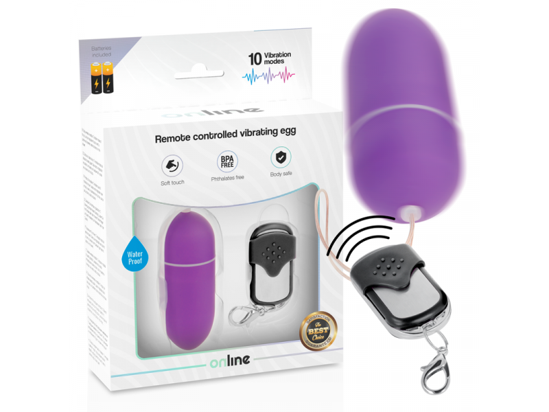 ONLINE - REMOTE CONTROL VIBRATING EGG L PURPLE