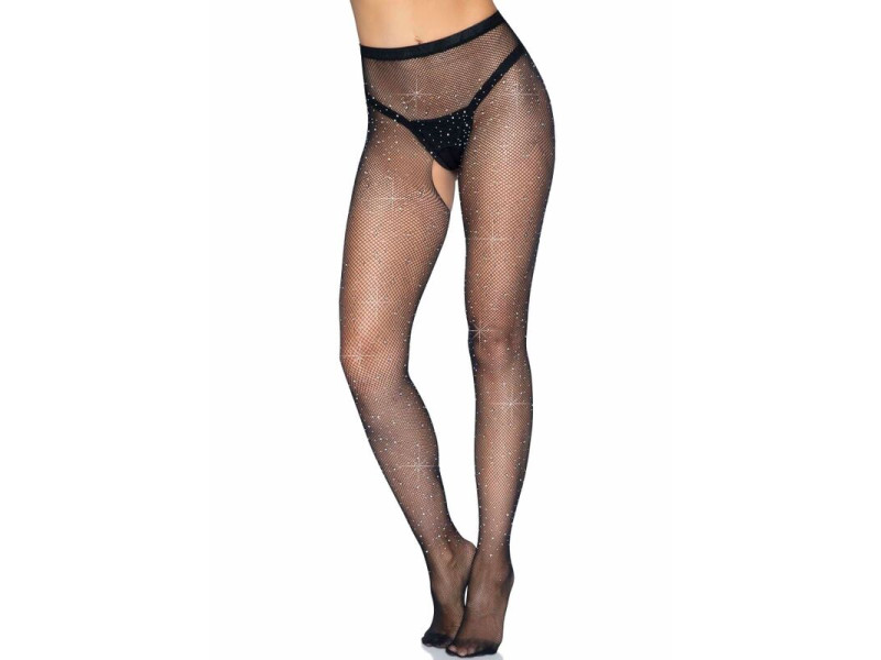 LEG AVENUE - FISHNET CROTHLESS TIGHTS