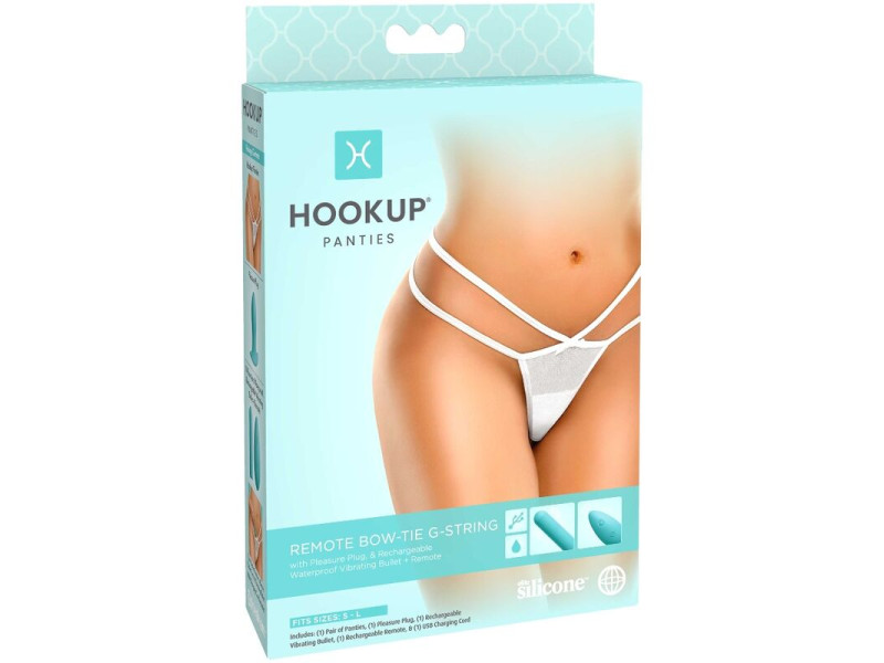 HOOK UP PANTIES - REMOTE BOW-TIE G-STRING SIZE S/L