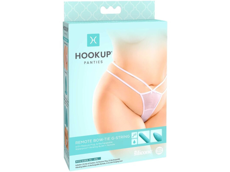 HOOK UP PANTIES - REMOTE BOW-TIE G-STRING SIZE XL/XXL