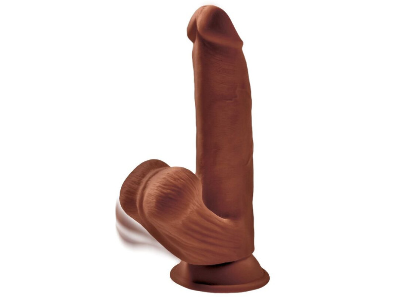 KING COCK - PLUS 3D DILDO SWINGING BALLS 24.5 CM BROWN