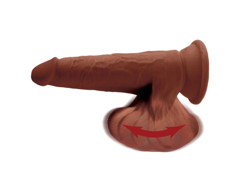 KING COCK - PLUS 3D DILDO SWINGING BALLS 24.5 CM BROWN