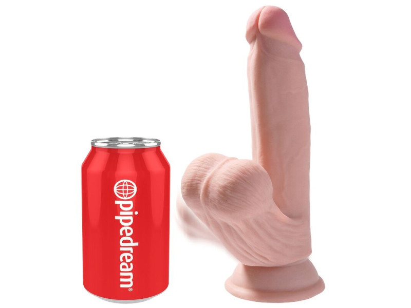 KING COCK - PLUS 3D DILDO SWINGING BALLS 15.2 CM LIGHT SKIN