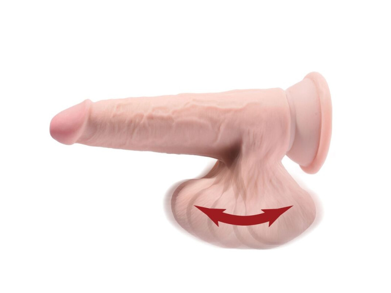 KING COCK - PLUS 3D DILDO SWINGING BALLS 15.2 CM LIGHT SKIN