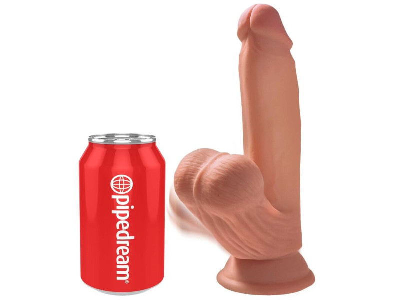 KING COCK - PLUS 3D DILDO SWINGING BALLS 15.2 CM