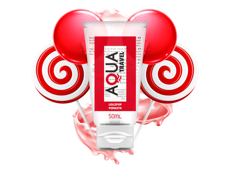 AQUA TRAVEL - LOLLIPOP FLAVOUR WATERBASED LUBRICANT - 50 ML