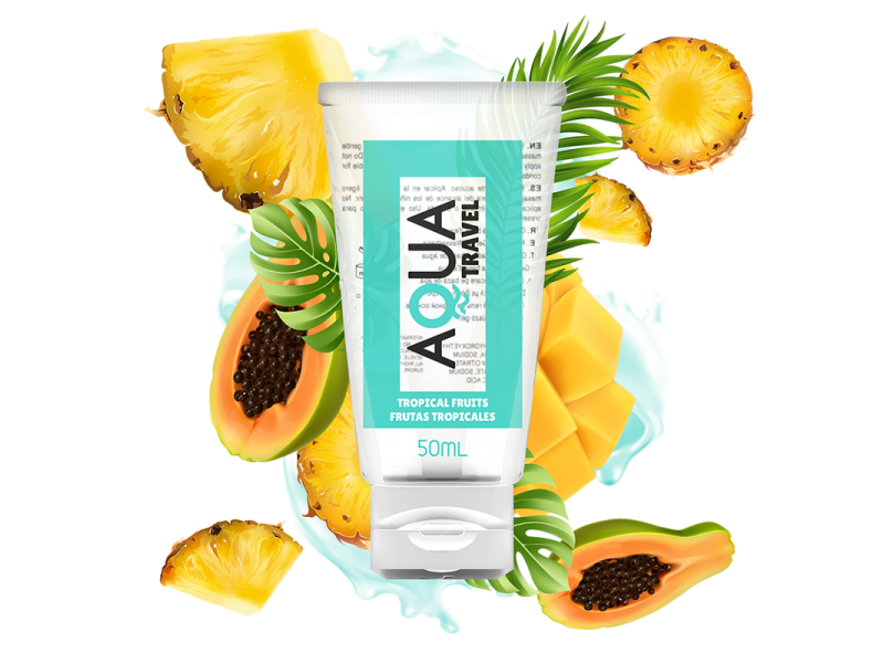 AQUA TRAVEL - FLAVOUR WATERBASED LUBRICANT TROPICAL FRUITS - 50 ML