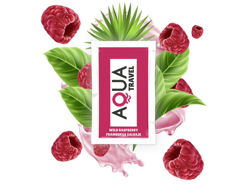 AQUA TRAVEL - WILD RASPBERRY FLAVOUR WATERBASED LUBRICANT 6 ML