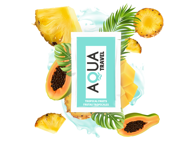 AQUA TRAVEL - TROPICAL FRUITS FLAVOUR WATERBASED LUBRICANT 6 ML