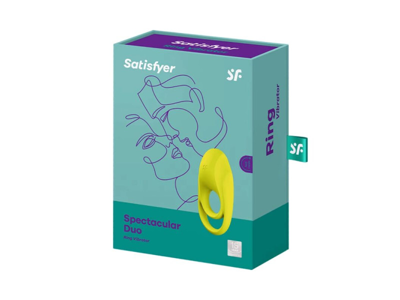 SATISFYER - SPECTACULAR DUO RING VIBRATOR YELLOW