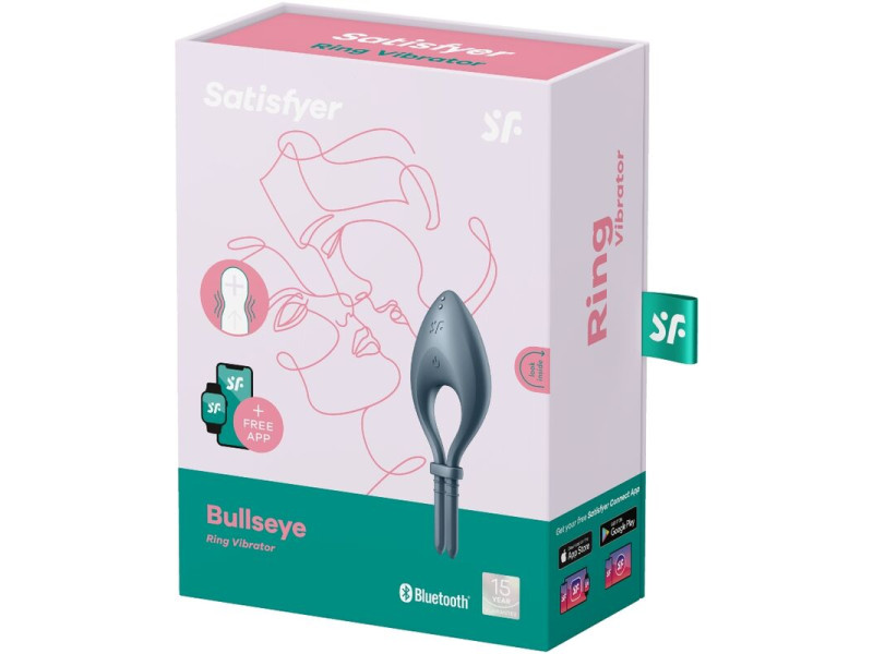 SATISFYER - BULLSEYE RING VIBRATOR APP GREY