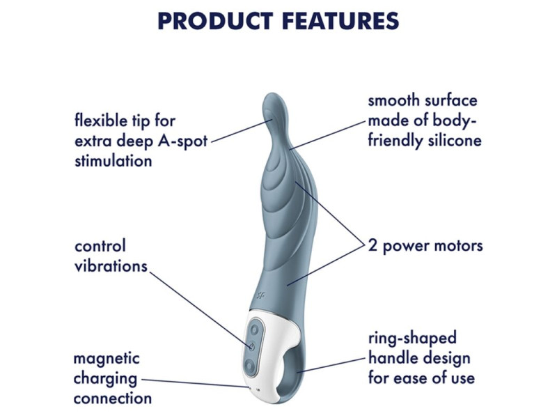 SATISFYER - AMAZING 2 ASPOT VIBRATOR GREY