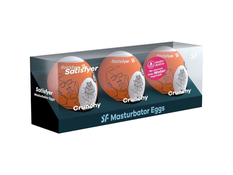 SATISFYER - 3 MASTURBATOR EGGS NAUGHTY, SAVAGE & CRUNCHY