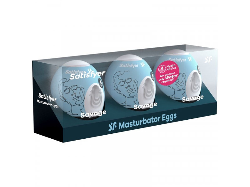 SATISFYER - 3 MASTURBATOR EGGS SAVAGE