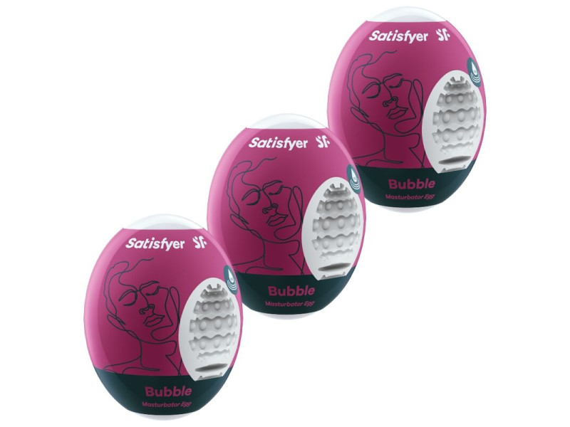 SATISFYER - 3 MASTURBATOR EGGS BUBBLE