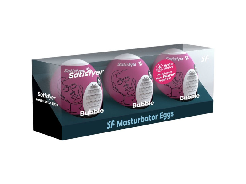 SATISFYER - 3 MASTURBATOR EGGS BUBBLE