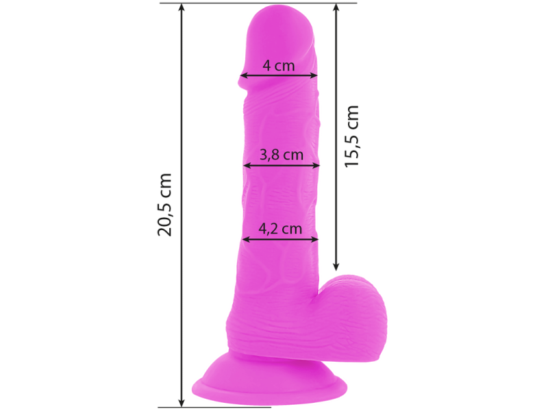 DIVERSIA - FLEXIBLE VIBRATING DILDO PURPLE 20.5 CM -O- 4.2 CM