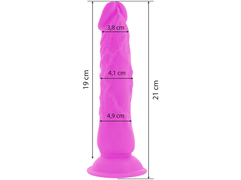 DIVERSIA - FLEXIBLE VIBRATING DILDO PURPLE 21 CM -O- 4.9 CM