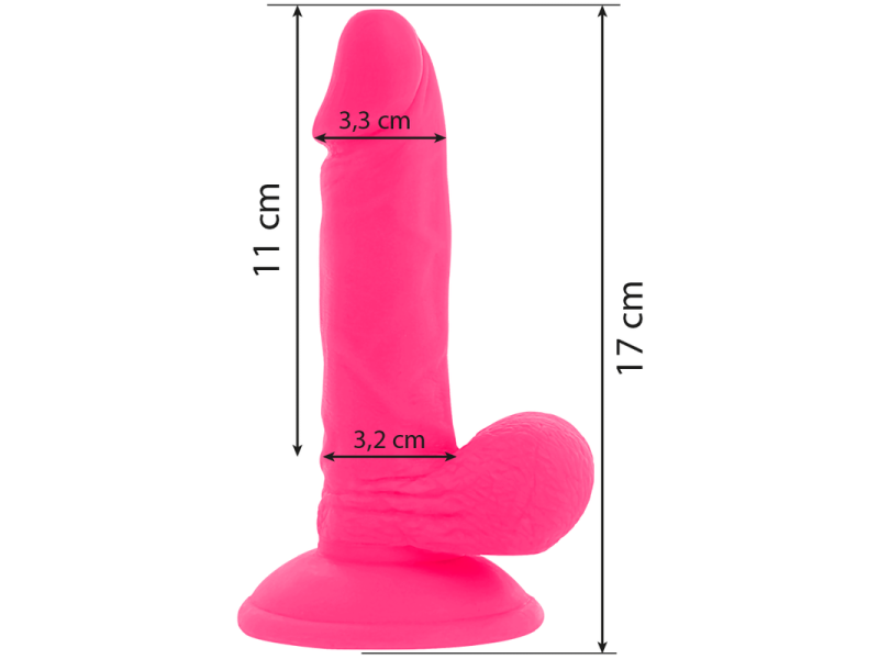 DIVERSIA - FLEXIBLE VIBRATING DILDO PINK 17 CM -O- 3.3 CM