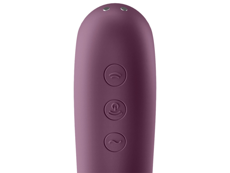 SATISFYER - DUAL KISS AIR PULSE VIBRATOR WINE RED