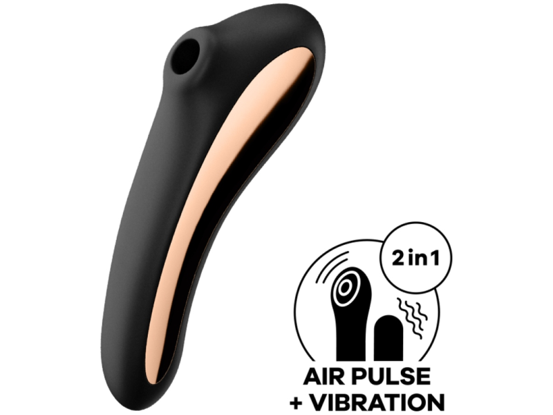 SATISFYER - DUAL KISS AIR PULSE VIBRATOR BLACK