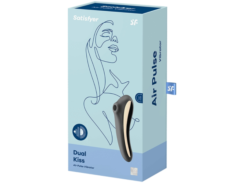 SATISFYER - DUAL KISS AIR PULSE VIBRATOR BLACK