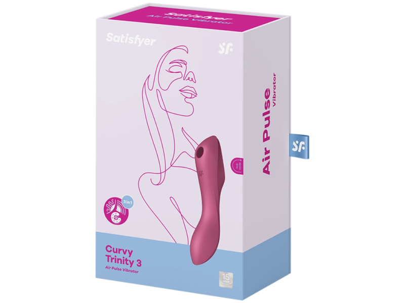 SATISFYER - CURVY TRINITY 3 AIR PULSE VIBRATOR RED